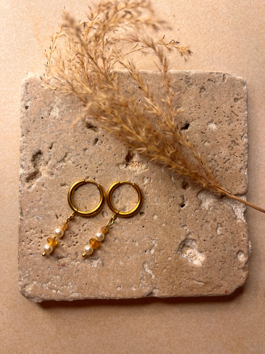 Boucles d'oreilles Mareeba - Quartz jaune