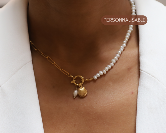 Collier Sol Perles d'eau douce - Personnalisable