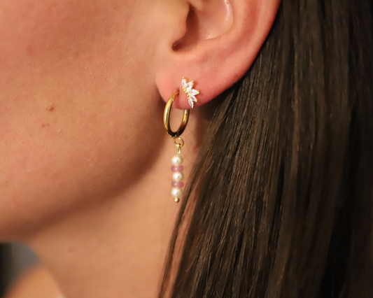 Boucles d'oreilles Mareeba - Quartz rose